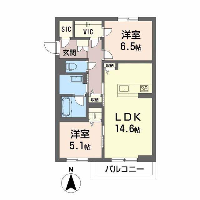 グランスト(2LDK/2階)の間取り写真