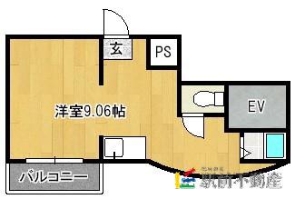 吉田ビル(1K/3階)の間取り写真