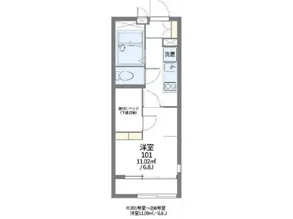 レオパレスVICTOIRE(1K/1階)の間取り写真