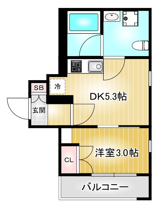 アーバン栄(1DK/6階)の間取り写真