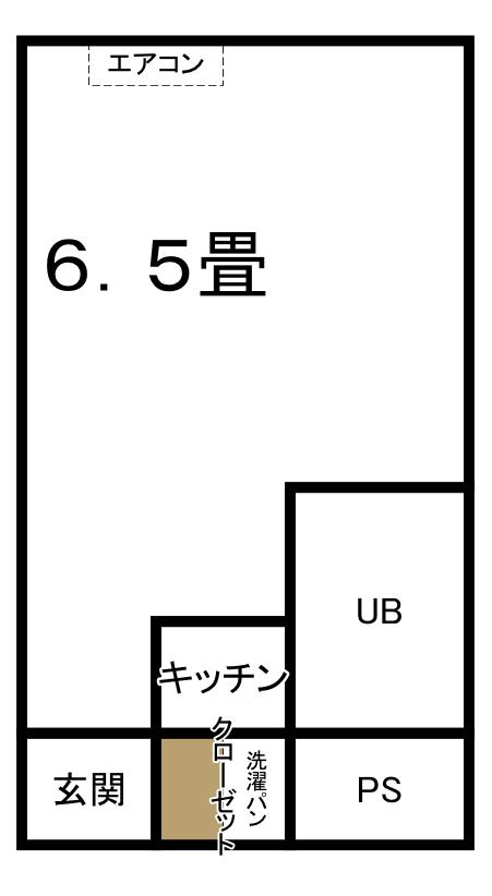 パークテラス(1K/2階)の間取り写真