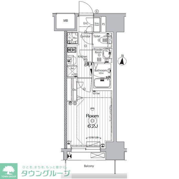 メイクス矢場町(1K/3階)の間取り写真