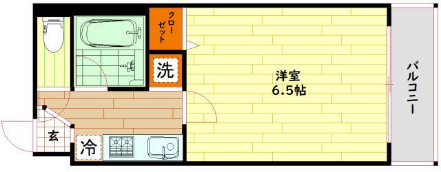 ソレイユ(1K/2階)の間取り写真