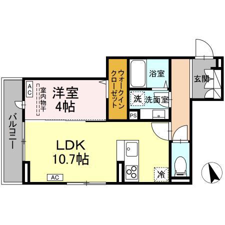 フレッチェ・ボスコVIII(1LDK/2階)の間取り写真
