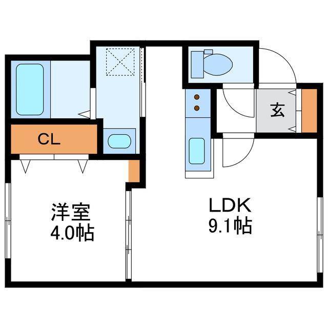 PRESTIGEA N17 プレステージアN17(1LDK/2階)の間取り写真