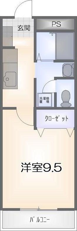 フィネス南昭和(1K/1階)の間取り写真