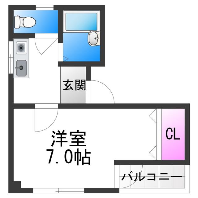 アクアパレスIII(1K/3階)の間取り写真