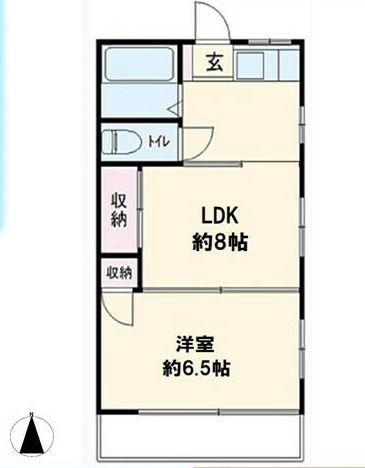 コーポラス十和田(1LDK/2階)の間取り写真