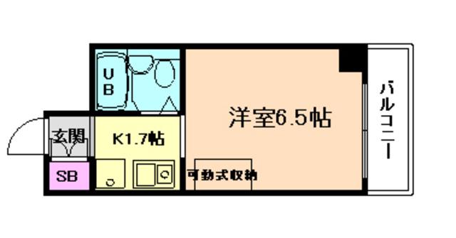 福島イーグルハイツ(1K/3階)の間取り写真