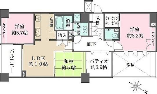 サンクタス築地(3LDK/11階)の間取り写真