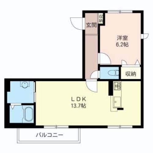 ウィングライト(1LDK/3階)の間取り写真