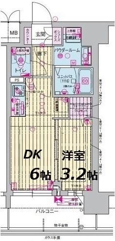 プレサンス東淀川駅前プローシェ(1DK/4階)の間取り写真