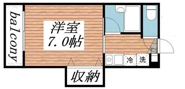 北浦ビル(1K/3階)の間取り写真