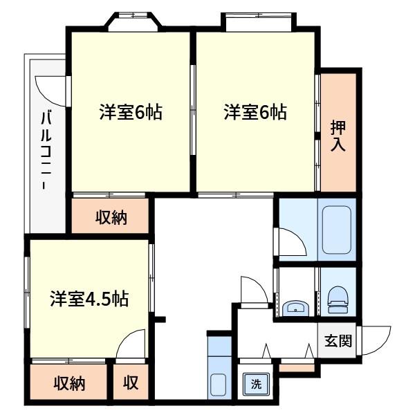 MAISONかもん(3DK/3階)の間取り写真