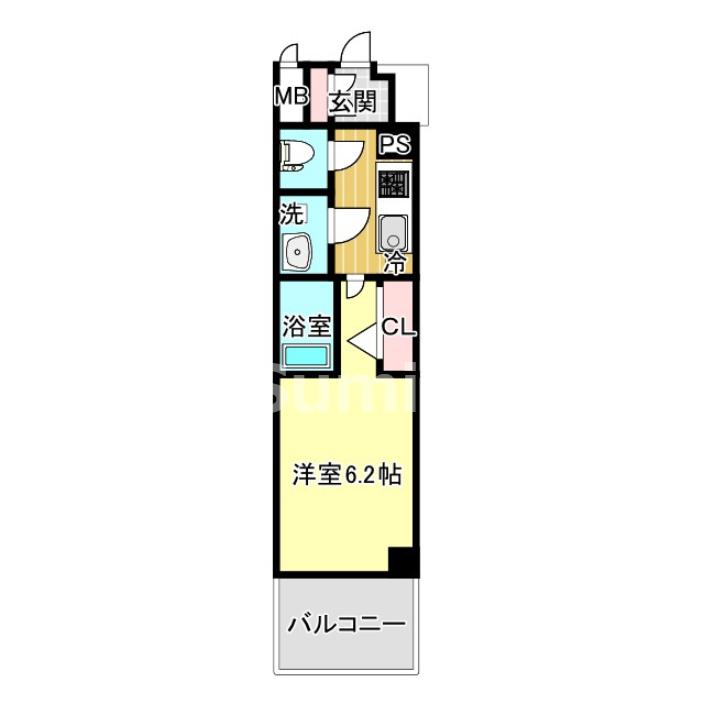 アドバンス神戸マーレ(1K/5階)の間取り写真