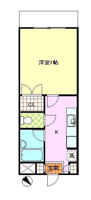 メゾン21(1K/2階)の間取り写真