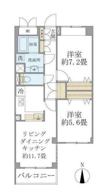 KDXレジデンス杉並方南(2LDK/3階)の間取り写真