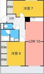 大和ハイツA(2LDK/1階)の間取り写真