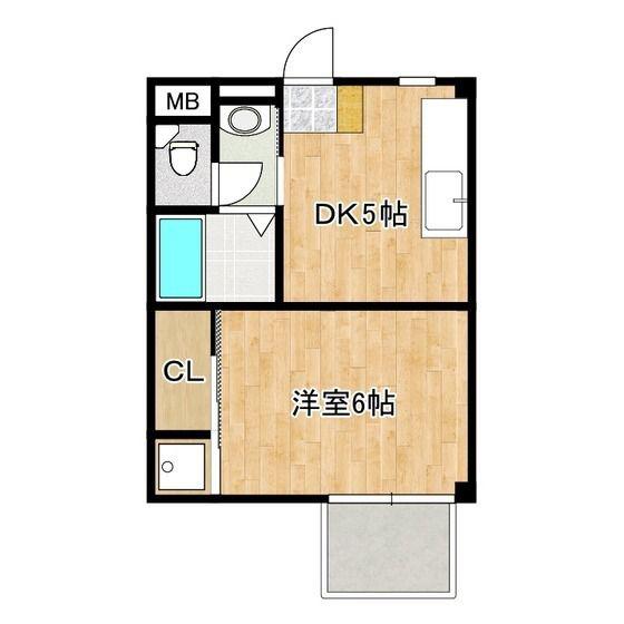 ハイツ宇田川(1DK/1階)の間取り写真