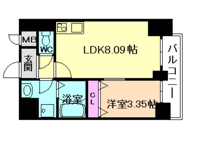 GRAND STEADY新梅田(1LDK/5階)の間取り写真