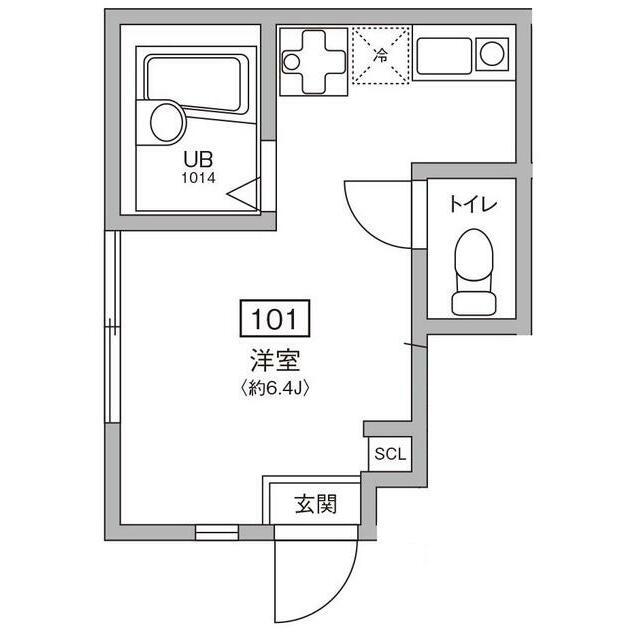 フロイデ千川(1K/1階)の間取り写真