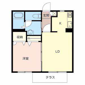 シャーメゾン延末(1LDK/1階)の間取り写真