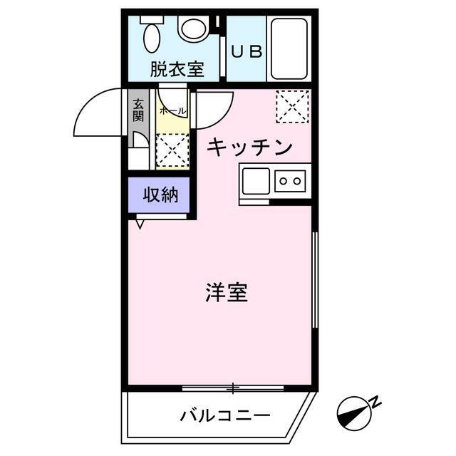 REMOTA本厚木(ワンルーム/1階)の間取り写真