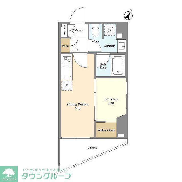 ルミーク本町ウエスト(1DK/5階)の間取り写真