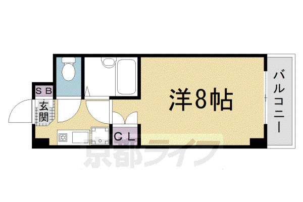 ウエストVILLAOIKE(1K/6階)の間取り写真