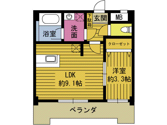 SUNGRACE CASA(1LDK/5階)の間取り写真