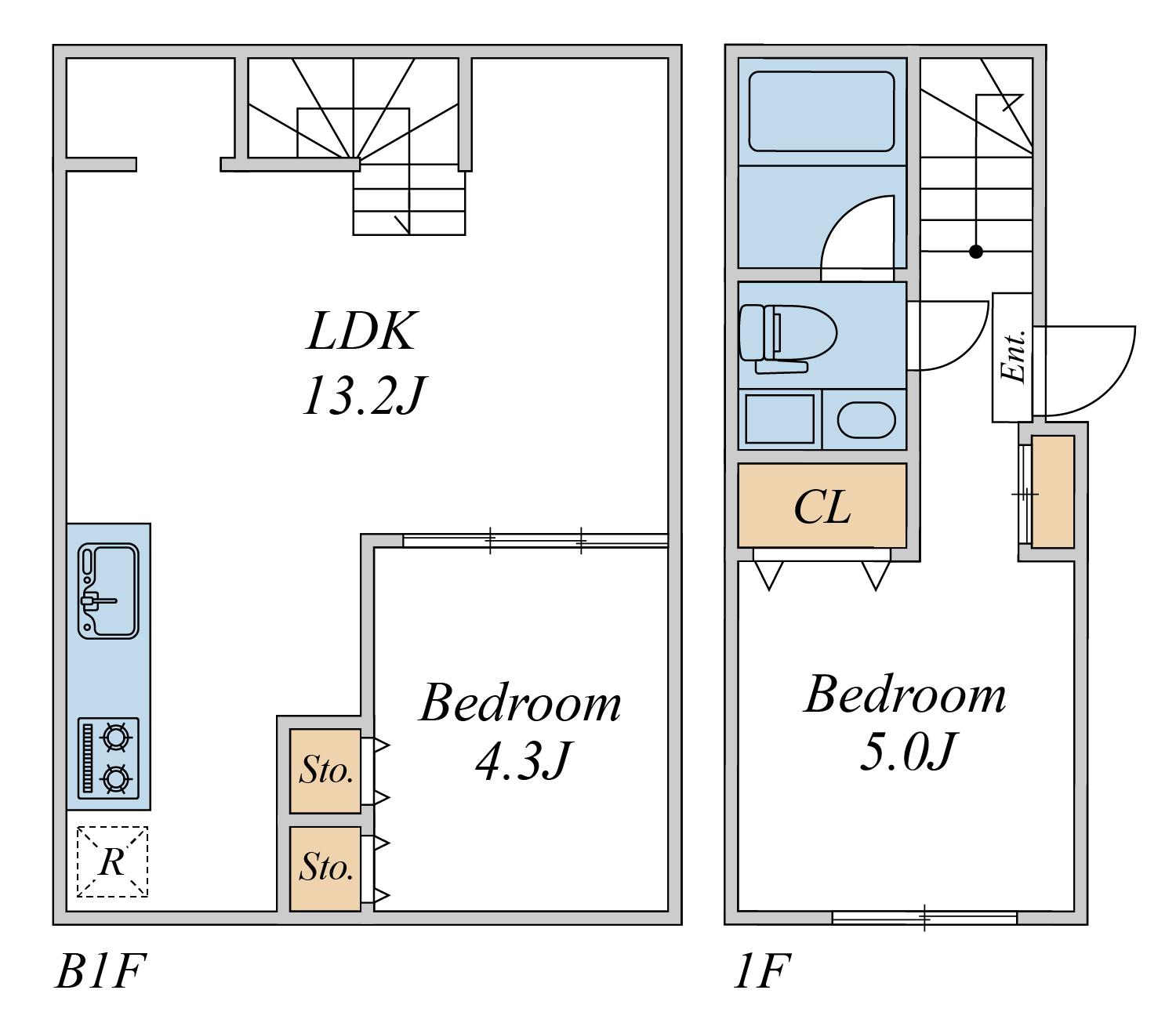 RESIDENCE CARITA MEGURO(2LDK/B1階)の間取り写真