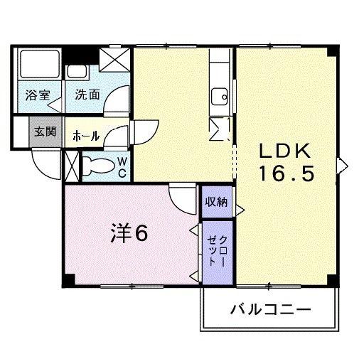 プラドール真砂D(1LDK/2階)の間取り写真