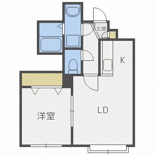 センシビリータ(1LDK/3階)の間取り写真