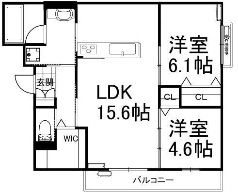 CELESTE(2LDK/2階)の間取り写真
