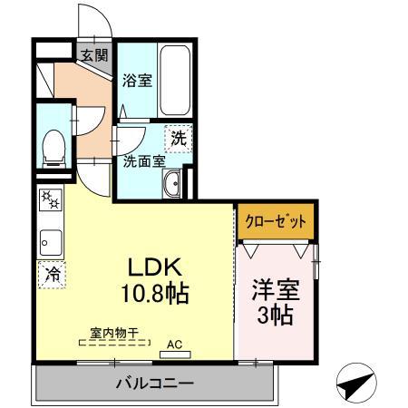 グランビア神田(1LDK/2階)の間取り写真