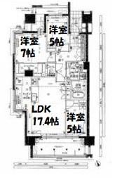 グランドメゾン本山春里町(3LDK/3階)の間取り写真