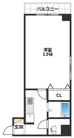 いわき6番館(1K/10階)の間取り写真