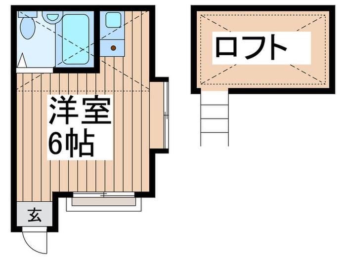 第6コーポ稲垣(ワンルーム/2階)の間取り写真