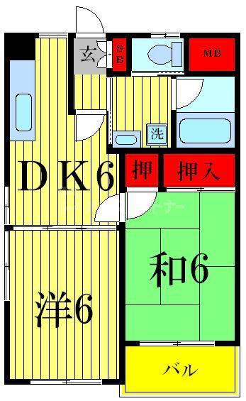 リバーシティ(2DK/3階)の間取り写真