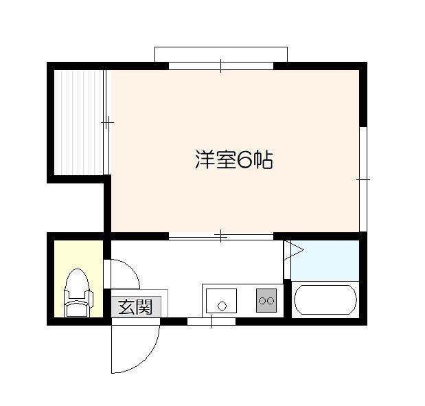 ハイム山王C(1K/2階)の間取り写真