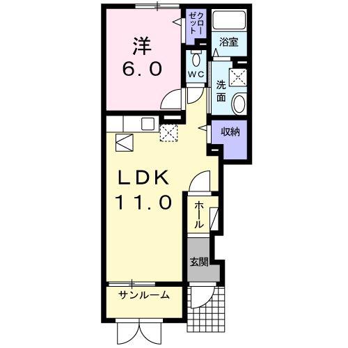 ハルトリーゲルE(1LDK/1階)の間取り写真