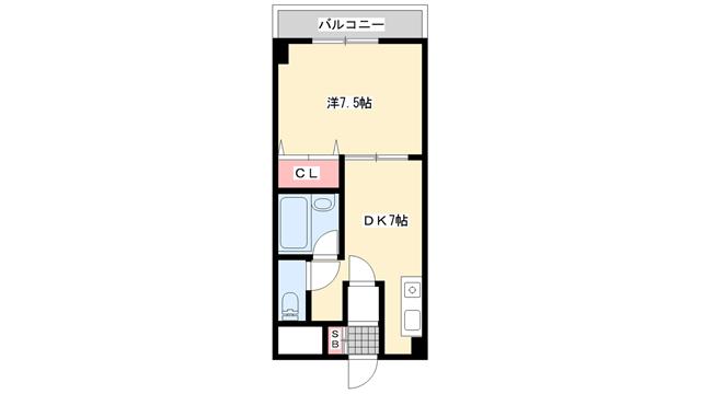 アルコ・ラ・カーサ佃町(1DK/3階)の間取り写真