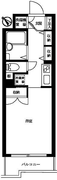 ルーブル上池台壱番館(1K/3階)の間取り写真