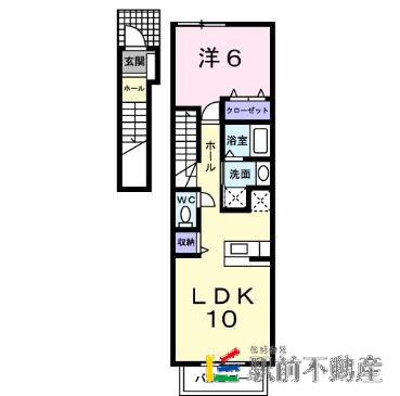 ラ・ルーチェ(1LDK/2階)の間取り写真