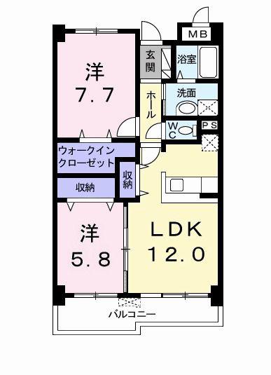 サンアレー(2LDK/3階)の間取り写真