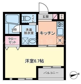 エピナール調布(1K/1階)の間取り写真
