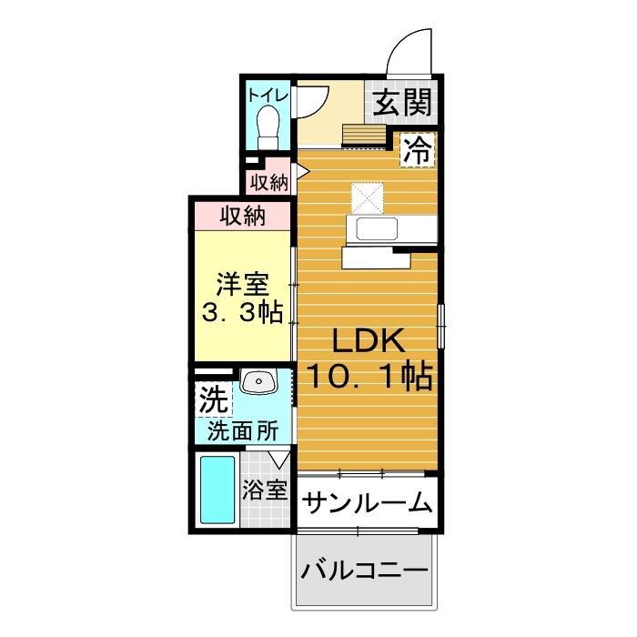 サン フォレスト(1LDK/1階)の間取り写真