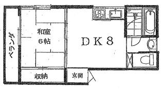 山田マンション(1DK/4階)の間取り写真