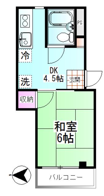 ビィラヒロキ(1DK/1階)の間取り写真