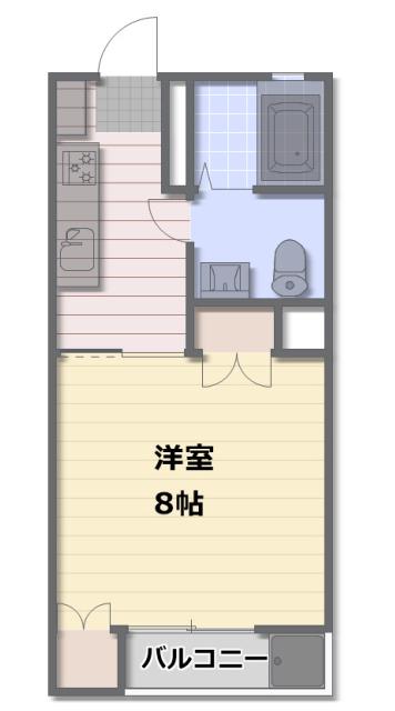 ライフインアカマ(1K/3階)の間取り写真